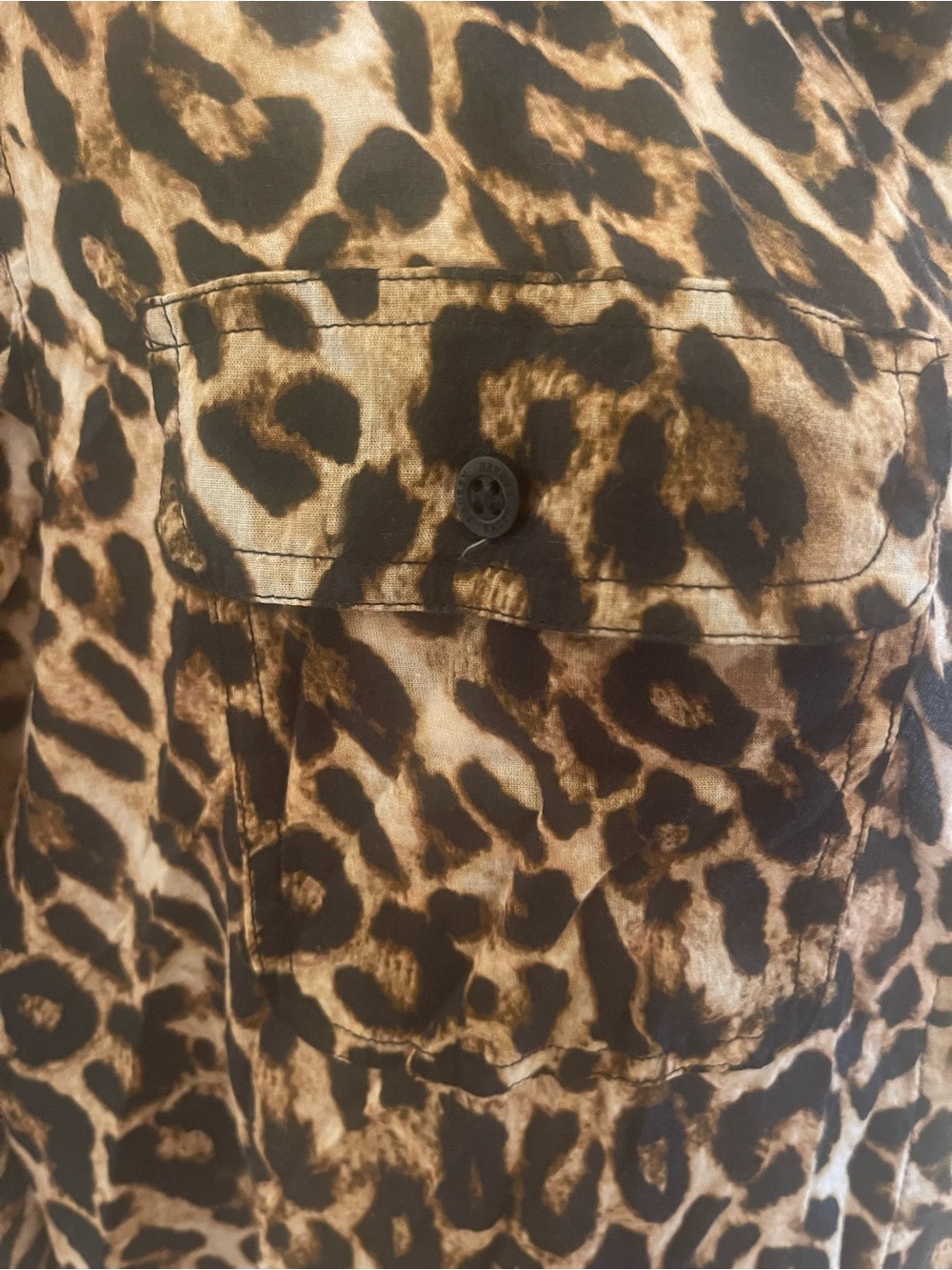 Lauren Ralph Lauren Brown & Black Leopard-Print Button Down Shirt - Picture 5 of 6